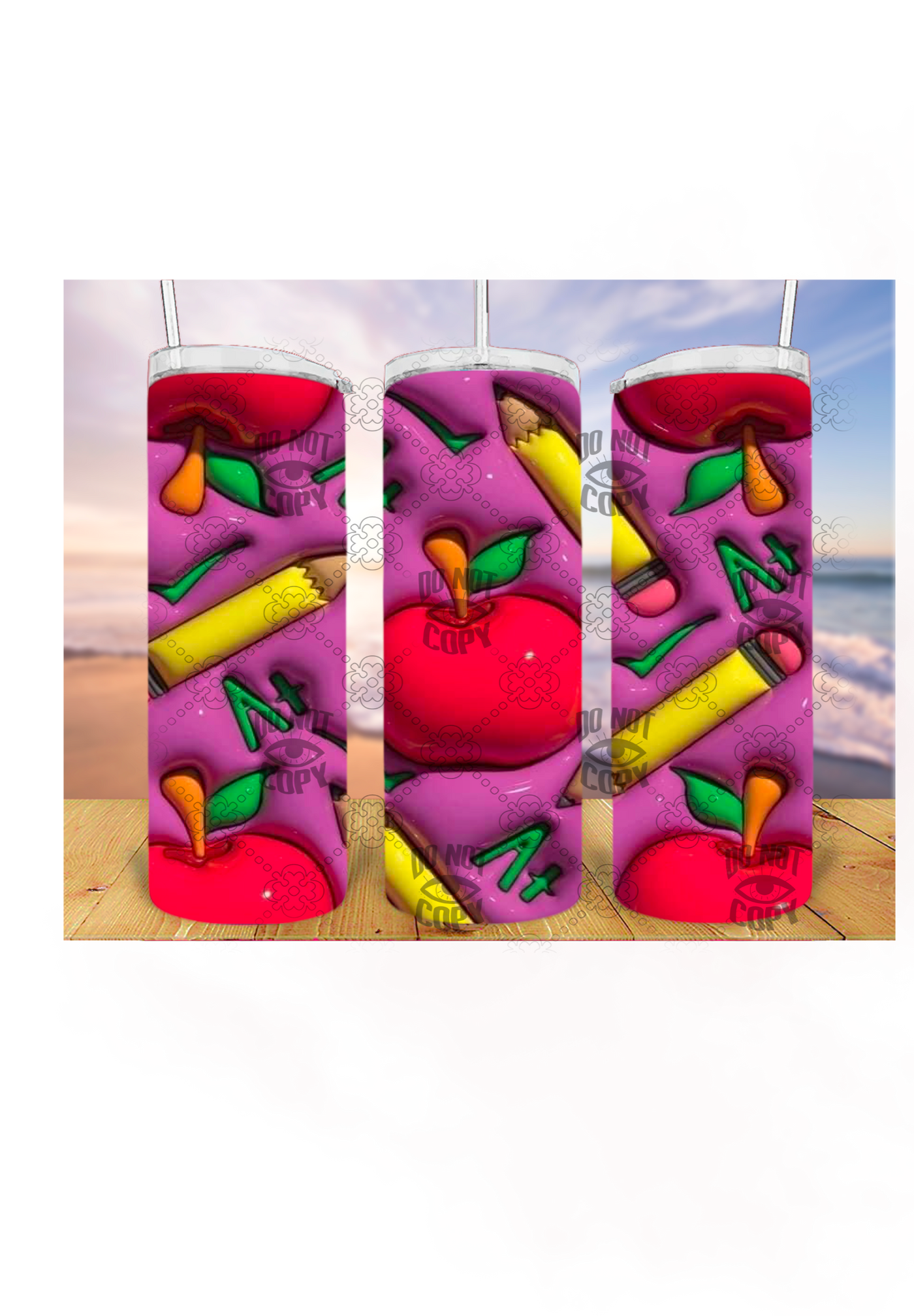 Pencil Teacher 3D 20oz Tumbler Sublimation Print