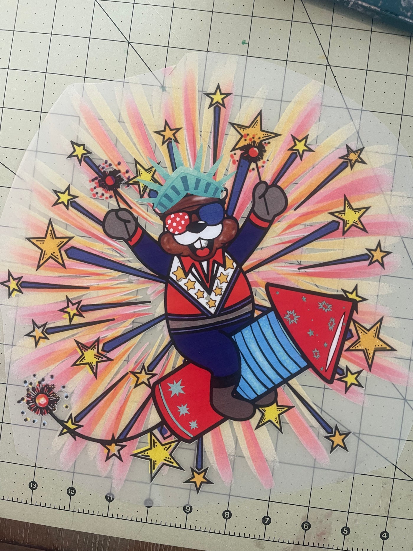 Fireworks 4th of July DTF ready to press transfer