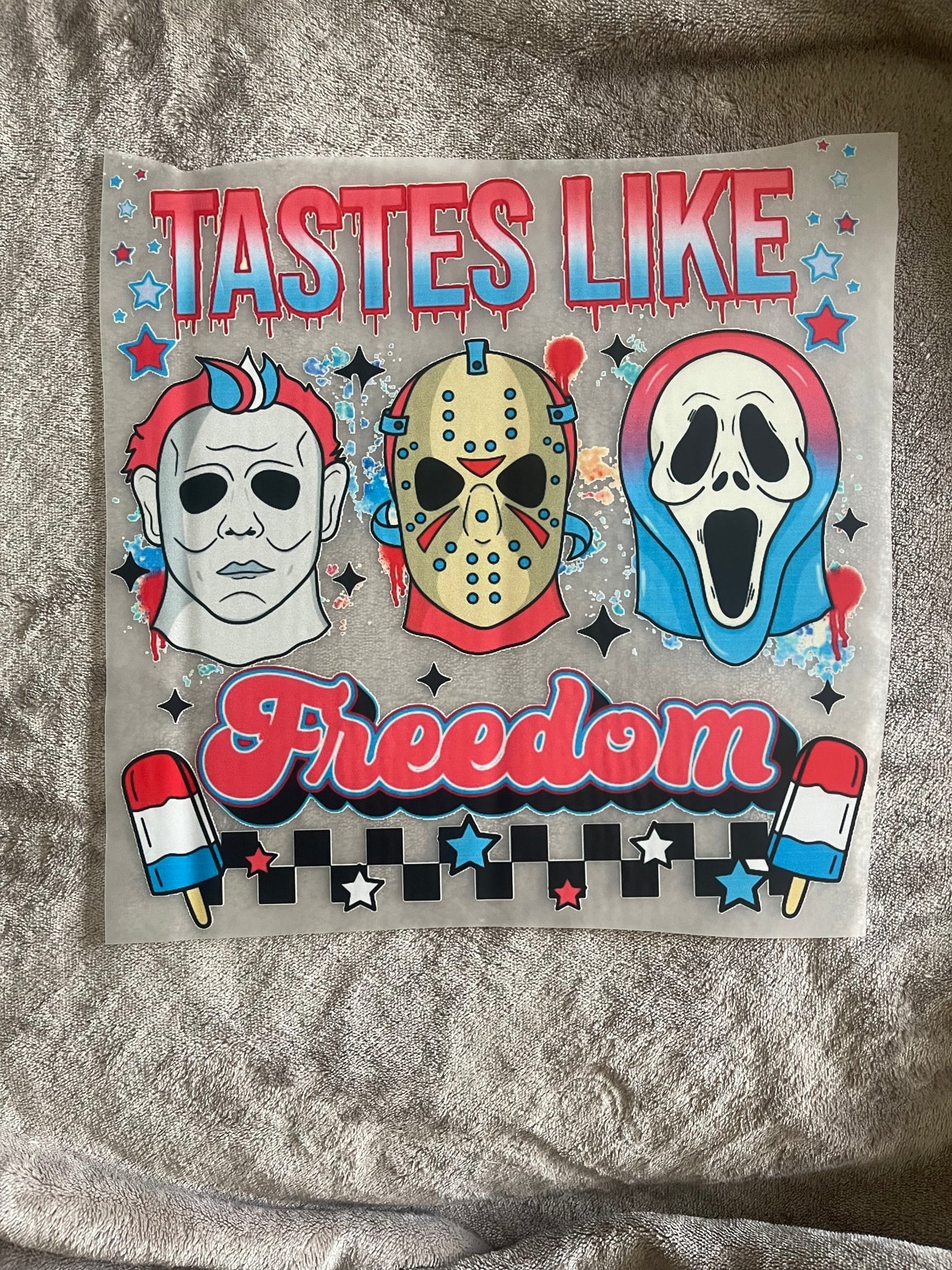 Horror Tasted Like Freedom DTF ready to press transfer