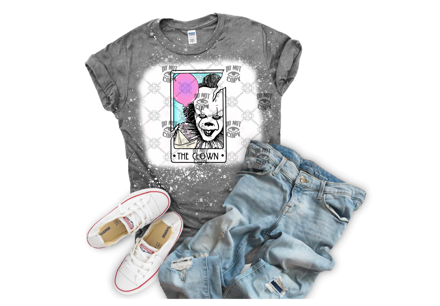 Horror Pastel Tarot The Clown DTF ready to press transfer