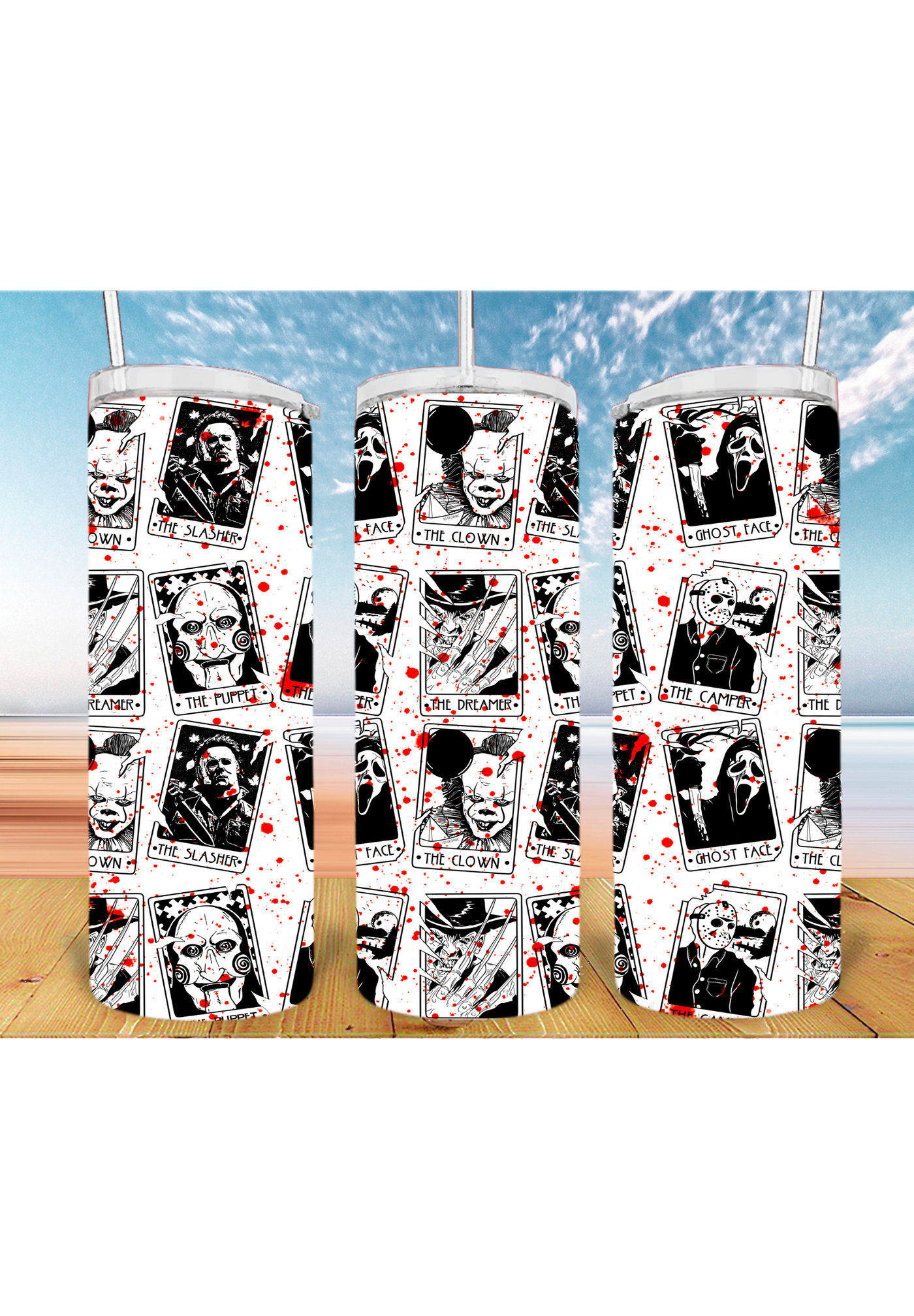 Bloody Horror Tarot 20oz Tumbler Sublimation Print