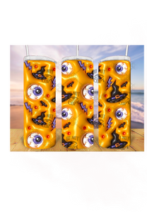 3D Halloween 20oz Tumbler Sublimation Print – Spooky & Realistic Designs 🎃👻