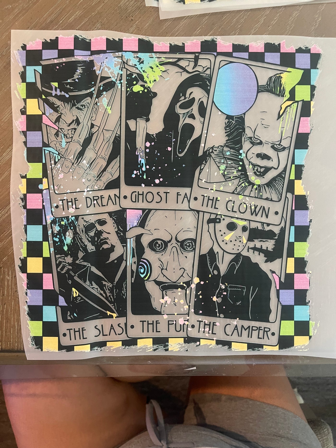 Horror Neon Pastel Tarot DTF ready to press transfer