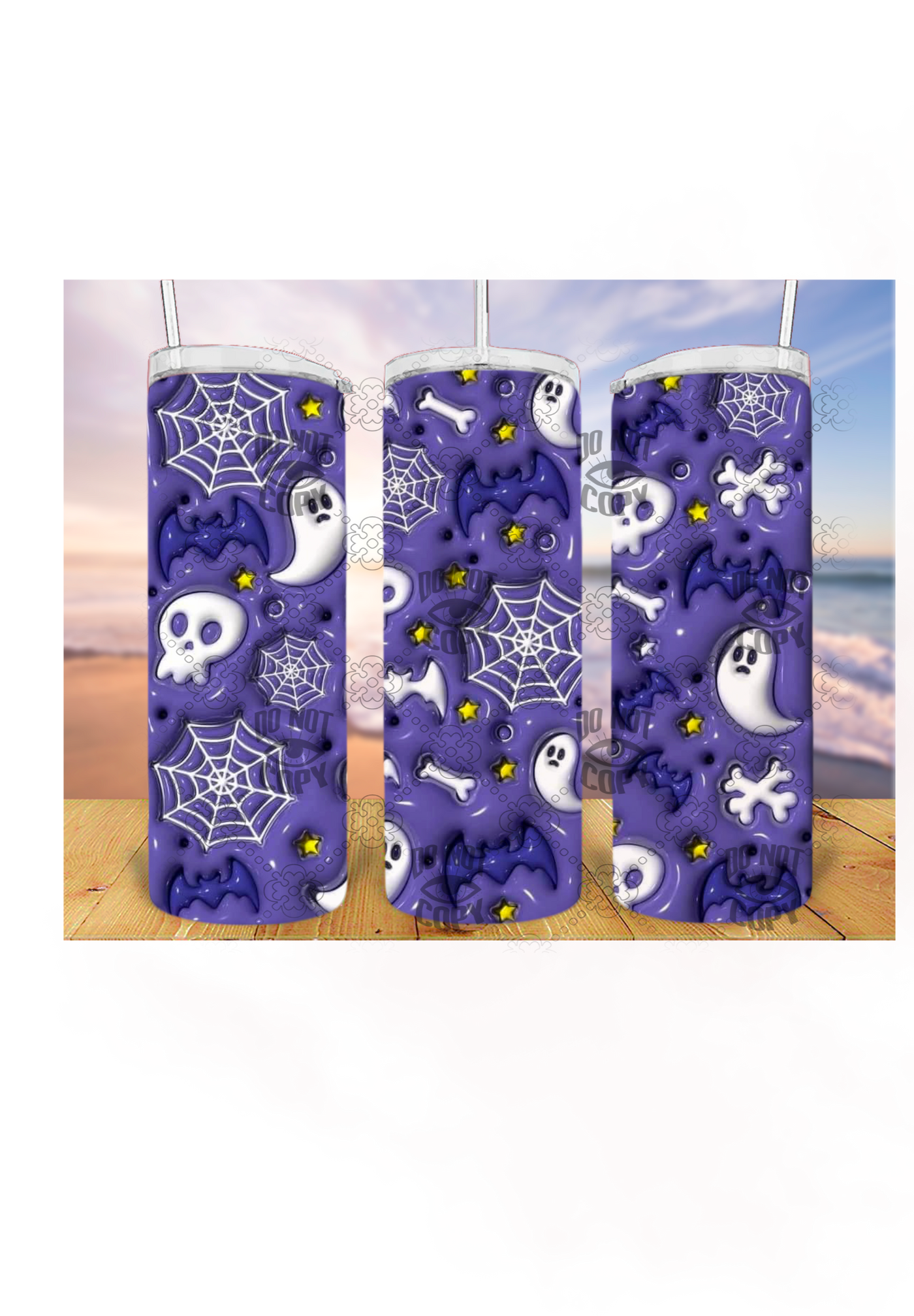 Bats & Ghost 3D 20oz Tumbler Sublimation Print – Ready to Press