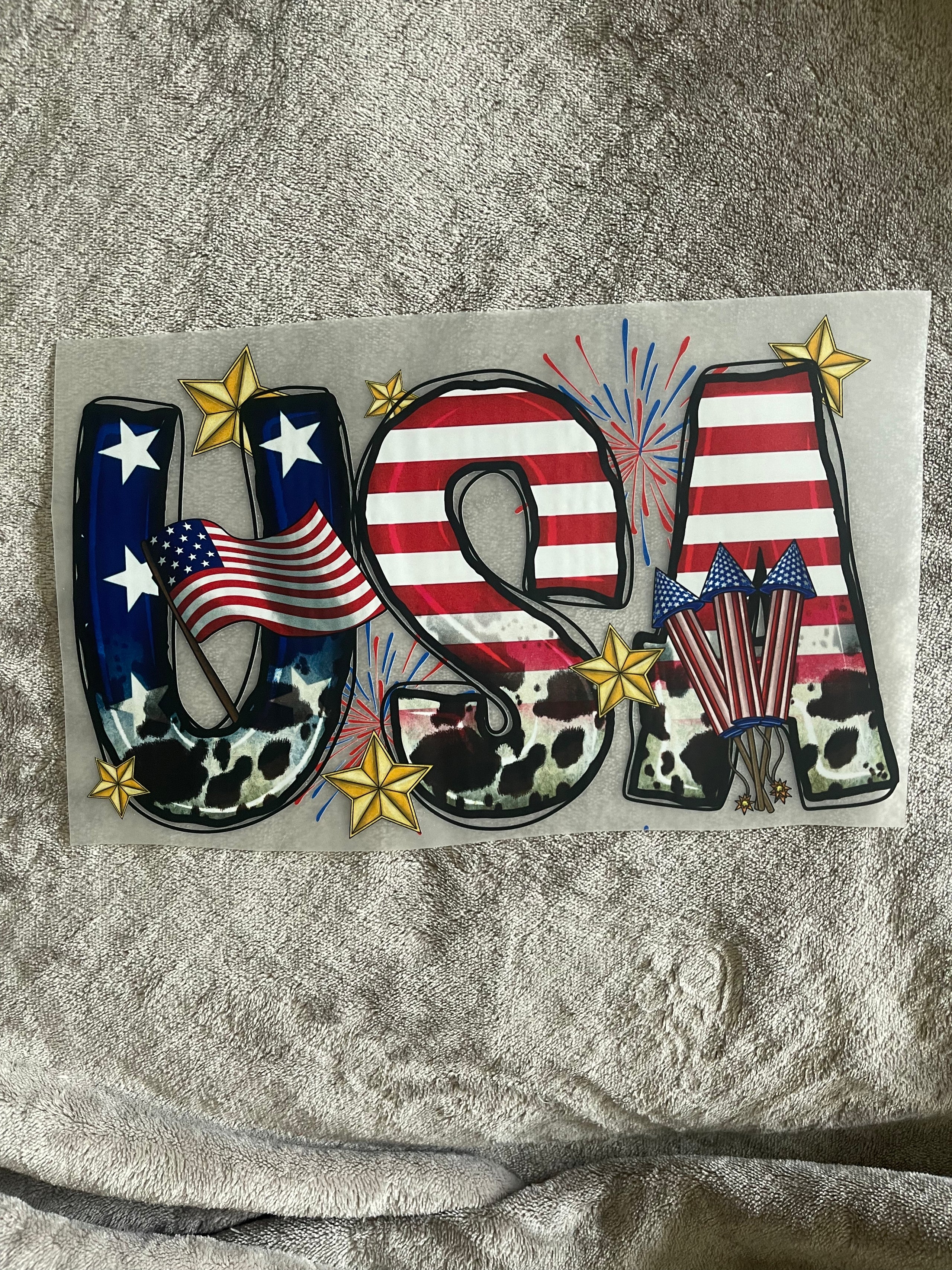 USA Freedom DTF ready to press transfer