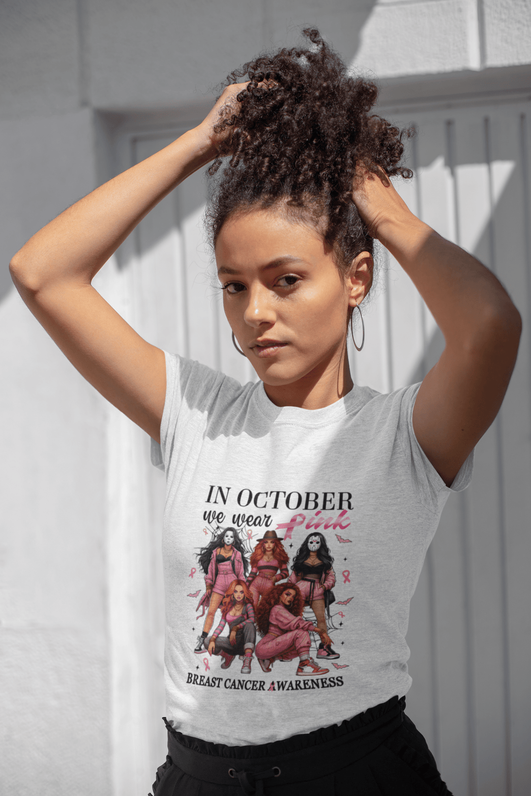 In October we wear Pink, Horror Cancer DTF - KT SUBLIMATION, DTF AND MORE LLC