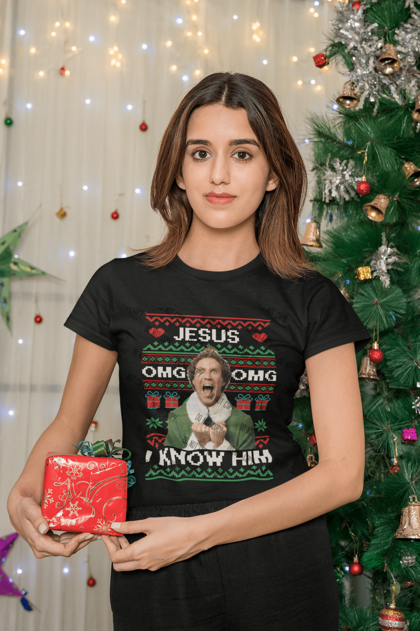 Jesus OMG OMG I KNOW HIM! DTF Transfer – Funny Faith Christmas Design, Ready to Press Holiday Print