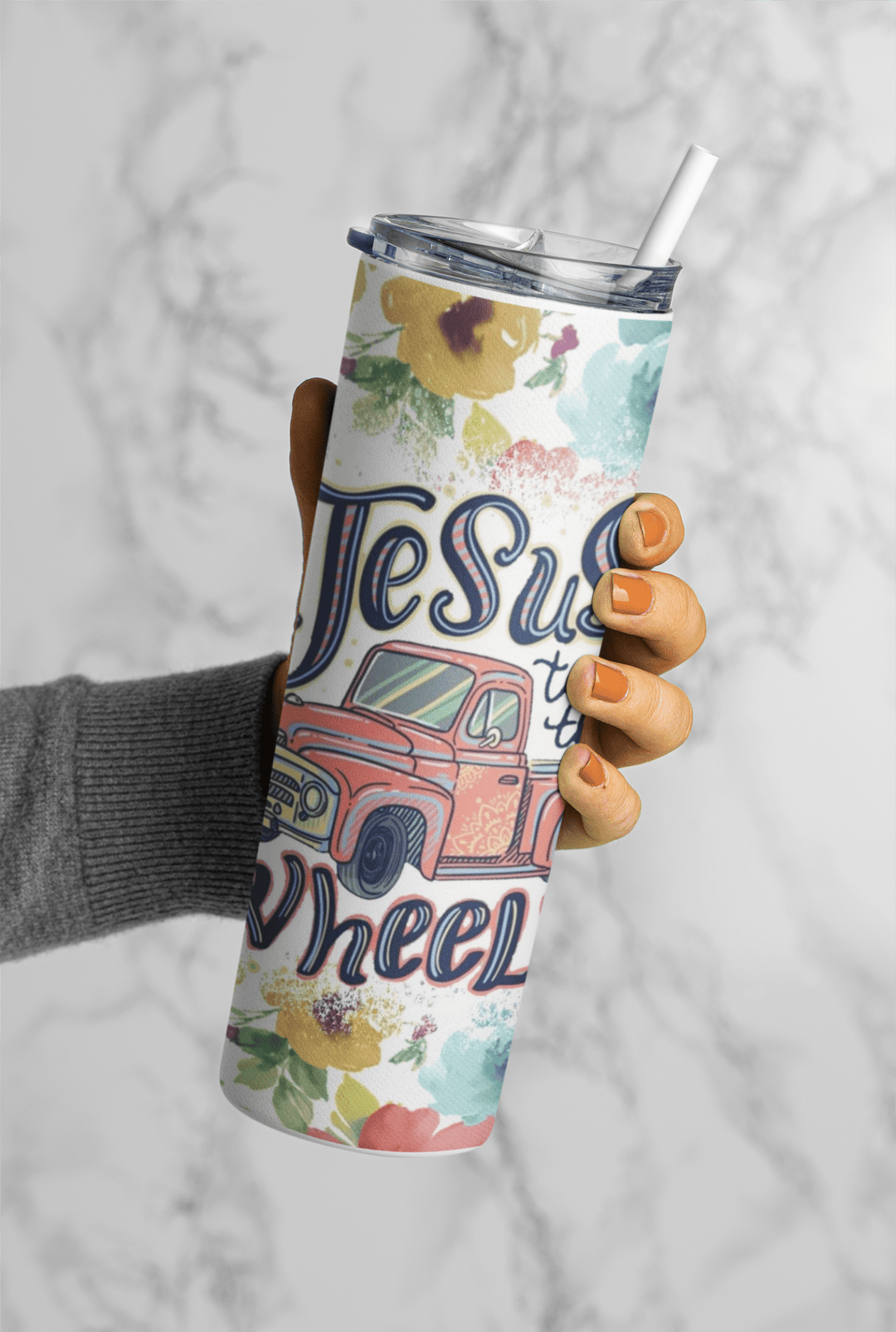 Jesus take a wheel 20oz sublimation print - KT SUBLIMATION, DTF AND MORE LLC