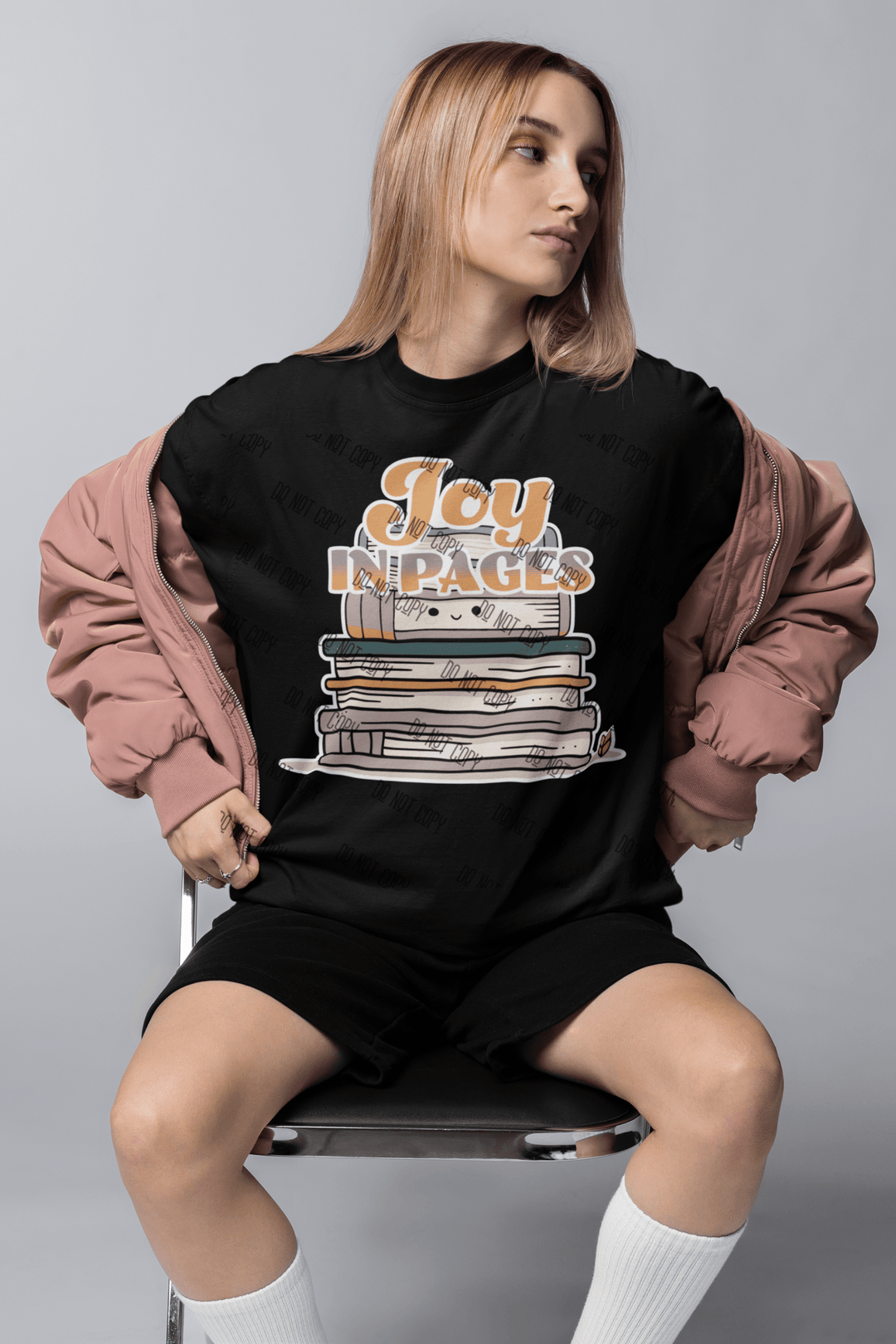 "Joy in Pages" – DTF Transfer for Book Lovers | Positive & Uplifting Design for Readers - KT SUBLIMATION, DTF AND MORE LLC