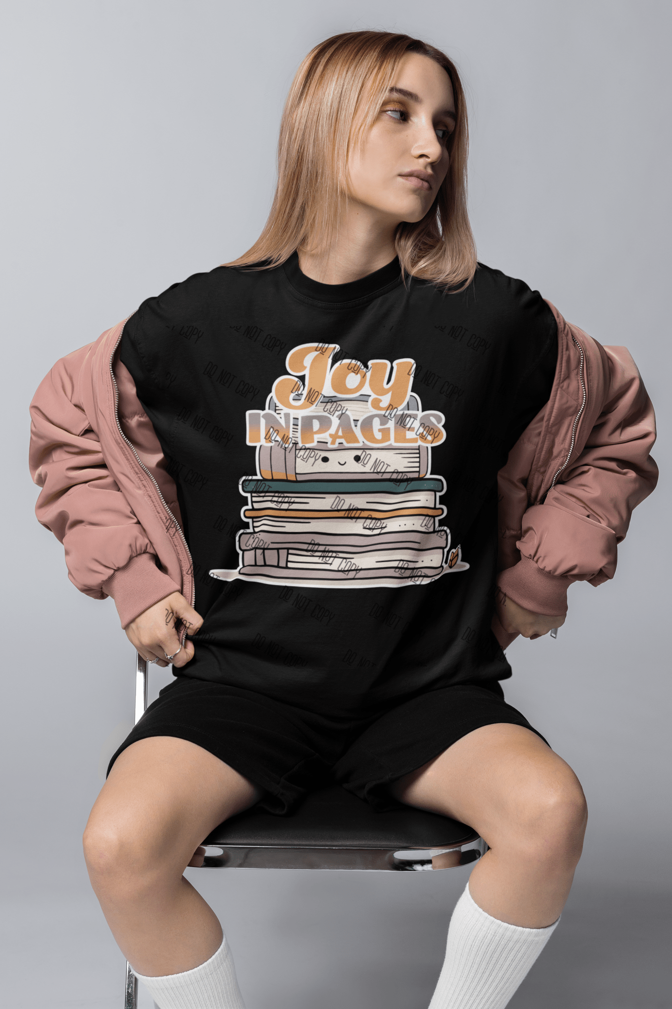 "Joy in Pages" – DTF Transfer for Book Lovers | Positive & Uplifting Design for Readers