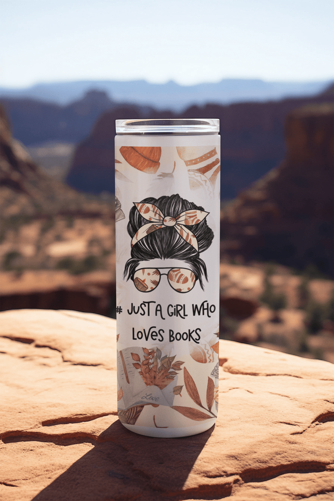 Just a girl the love books 20oz sublimation print - KT SUBLIMATION, DTF AND MORE LLC
