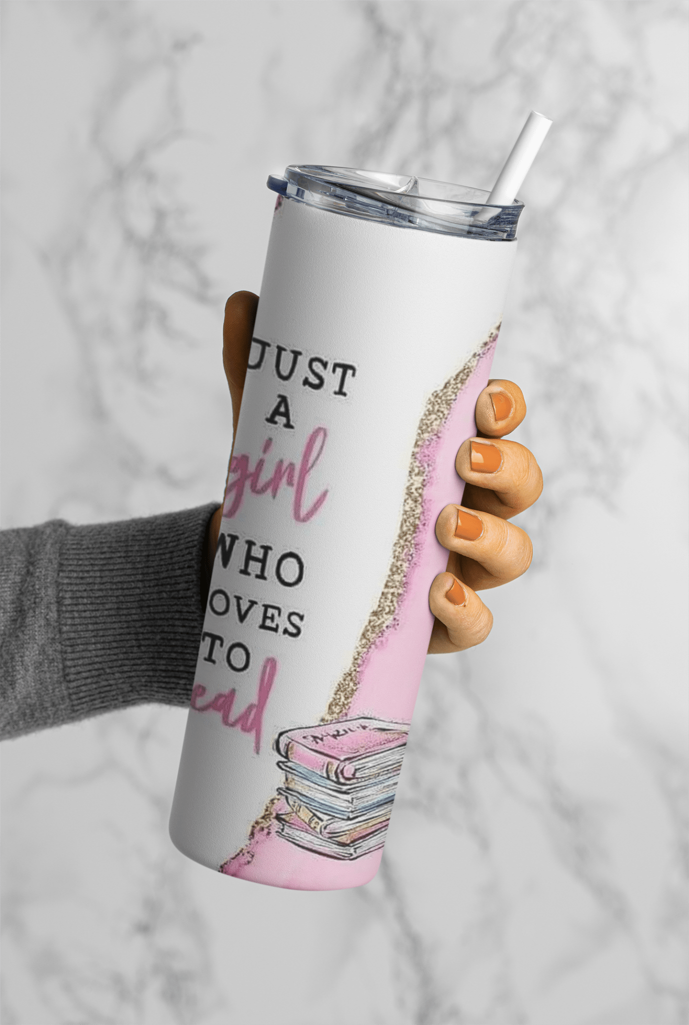 Just a Girl Who Loves to Read 20oz Tumbler Sublimation Print – Ready to Press