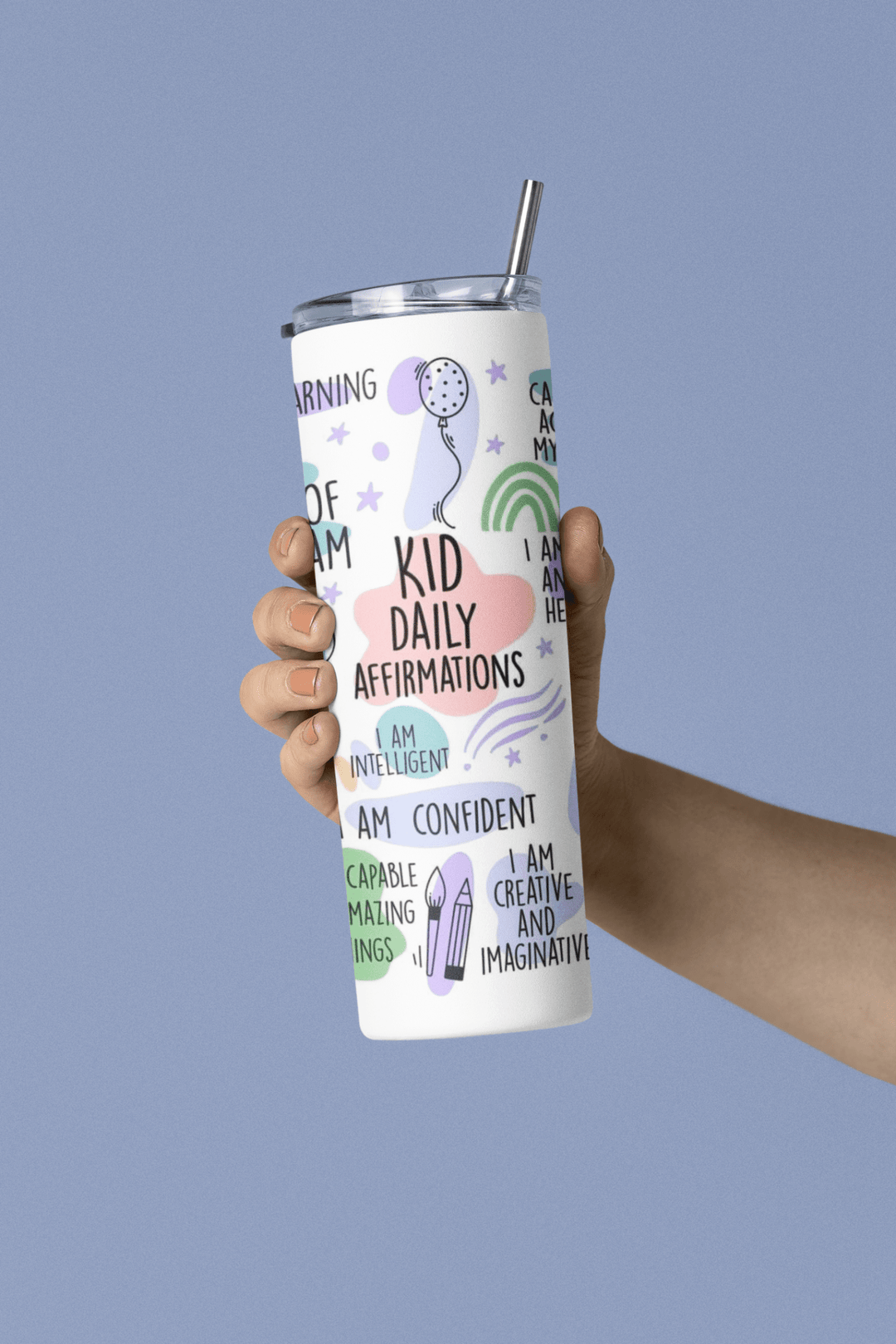 Kid daily Affirmation 20oz sublimation print - KT SUBLIMATION, DTF AND MORE LLC