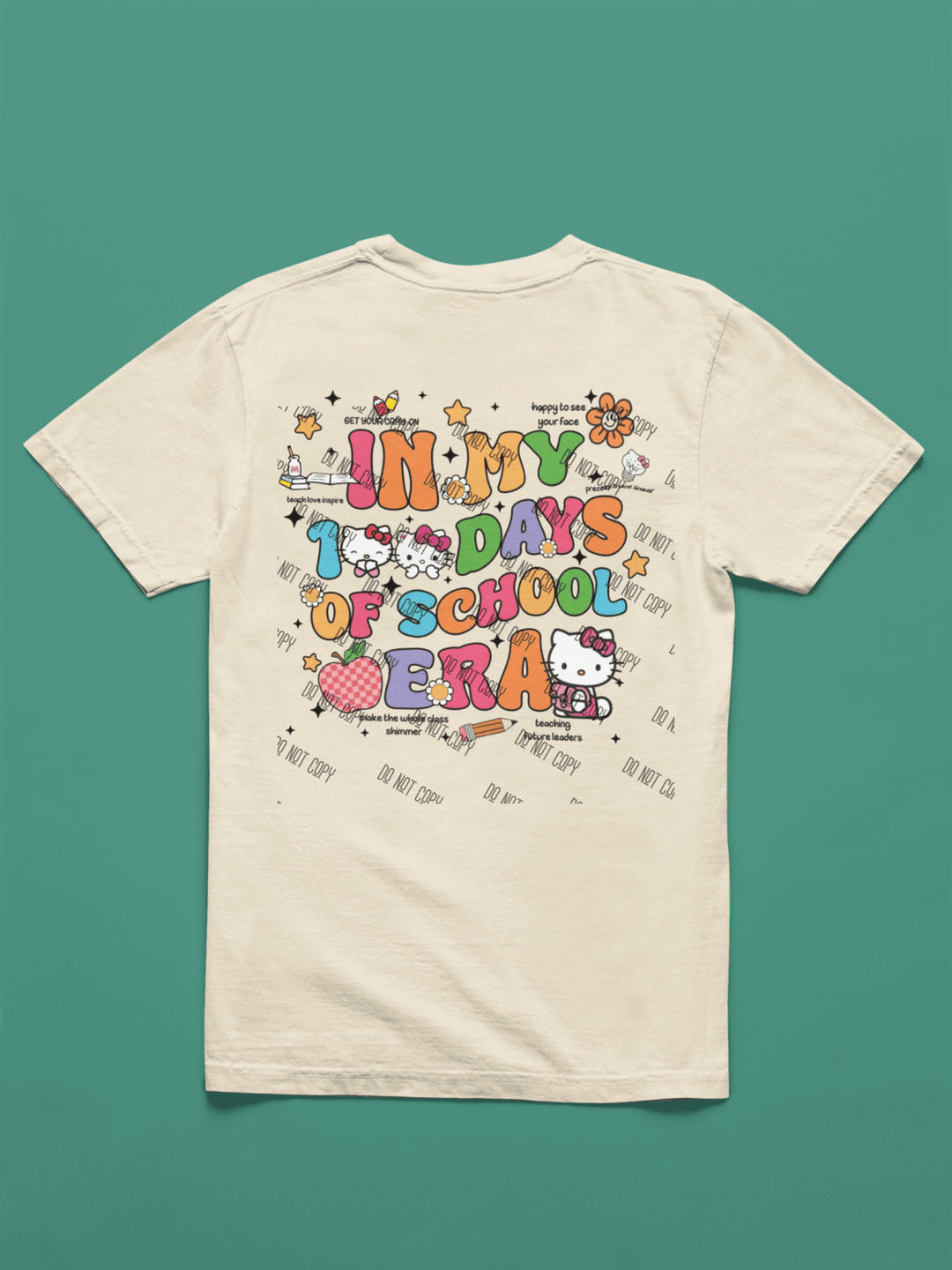 Kitty 100 Magical Days of School DTF Transfer – Cute & Whimsical School Celebration Print - KT SUBLIMATION, DTF AND MORE LLC