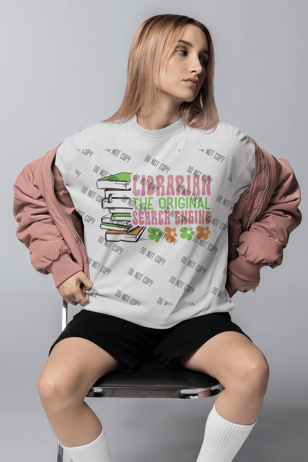 "Librarian: The Original Search Engine" – DTF Transfer for Librarians | Fun & Clever Design - KT SUBLIMATION, DTF AND MORE LLC
