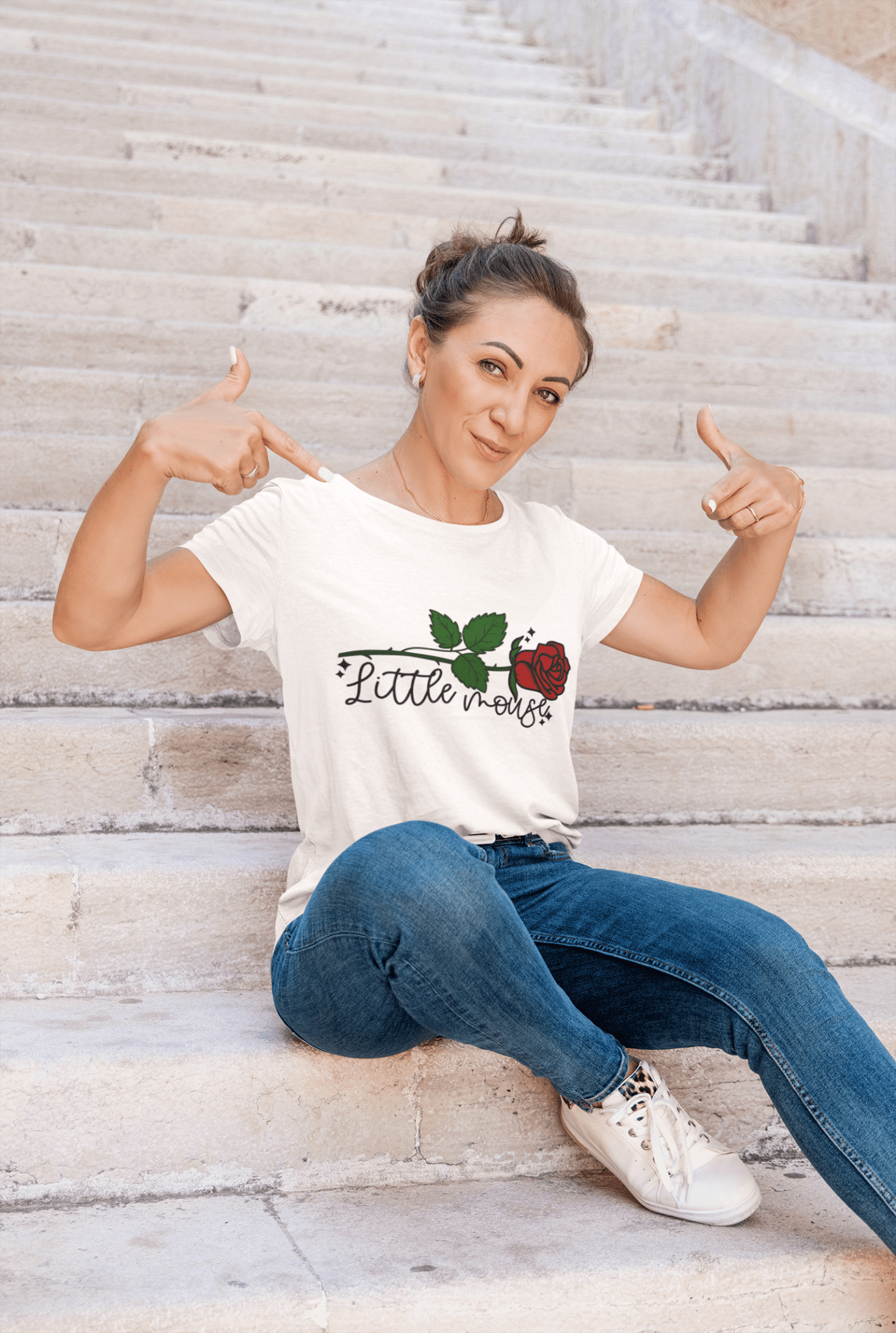 Little Mouse Dark Romance DTF Transfer – Cute Yet Edgy Print for Custom Apparel - KT SUBLIMATION, DTF AND MORE LLC