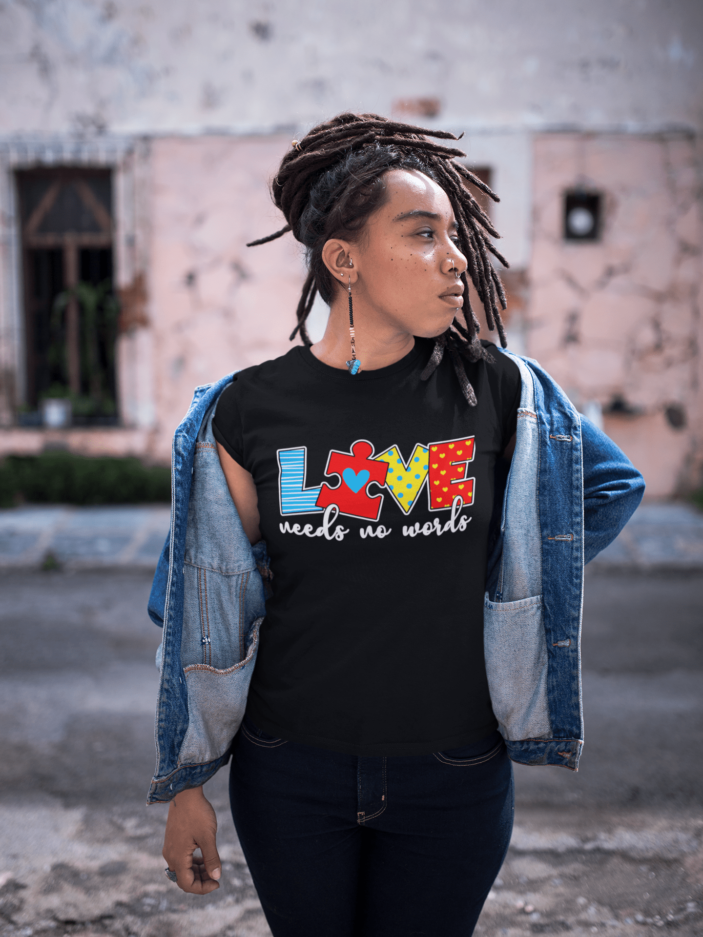 Love Needs No Words, Autism Awareness DTF Transfer – Heartfelt Design for Custom Autism Apparel - KT SUBLIMATION, DTF AND MORE LLC