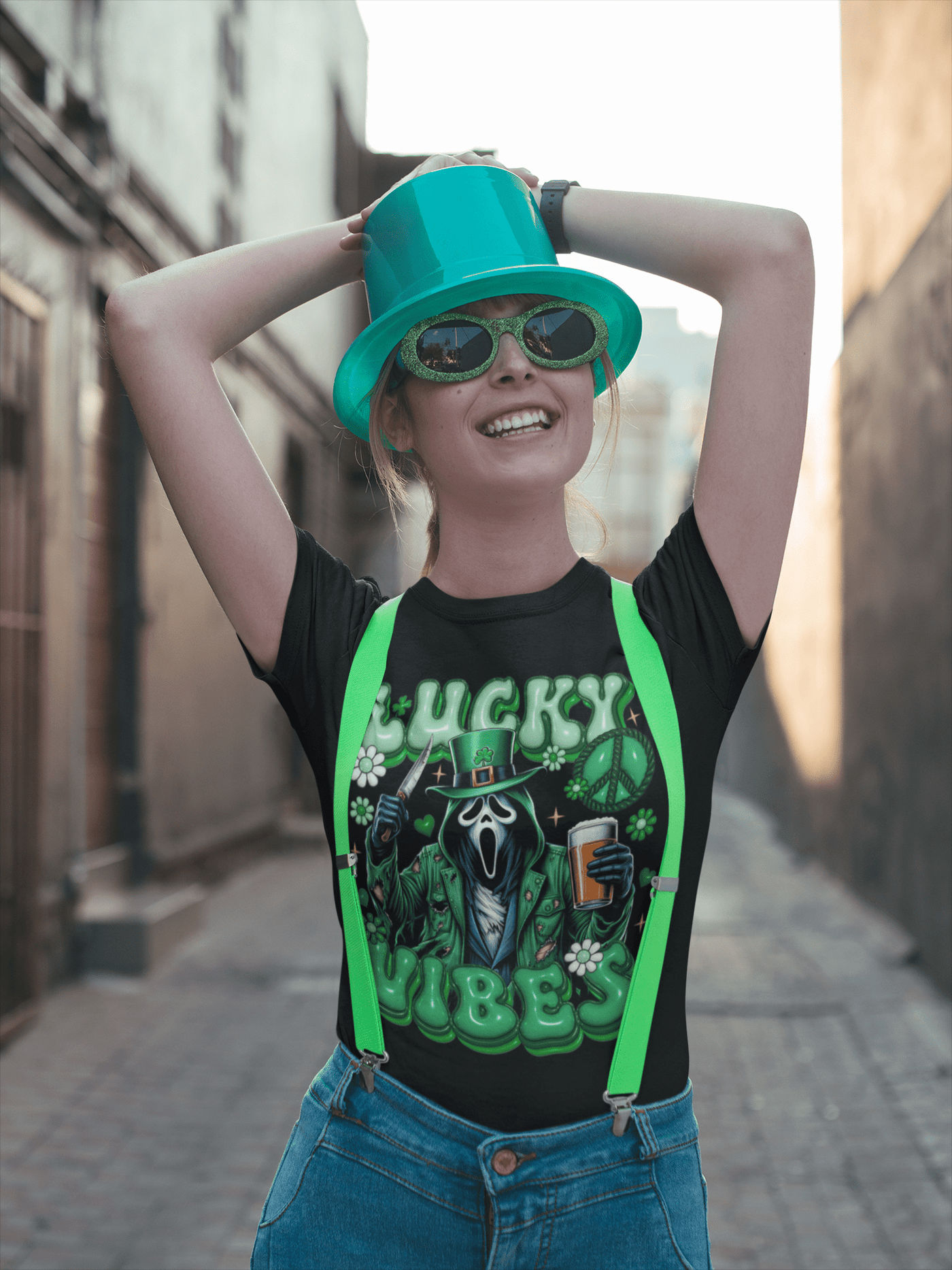 Lucky Vibes Scream DTF Transfer – Spooky & Lucky Vibes Combined for Bold Custom Apparel - KT SUBLIMATION, DTF AND MORE LLC
