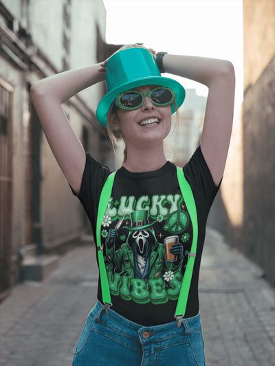 Lucky Vibes Scream DTF Transfer – Spooky & Lucky Vibes Combined for Bold Custom Apparel - KT SUBLIMATION, DTF AND MORE LLC