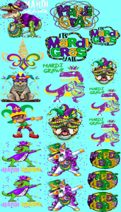 Mardi Grass Gang Sheet DTF