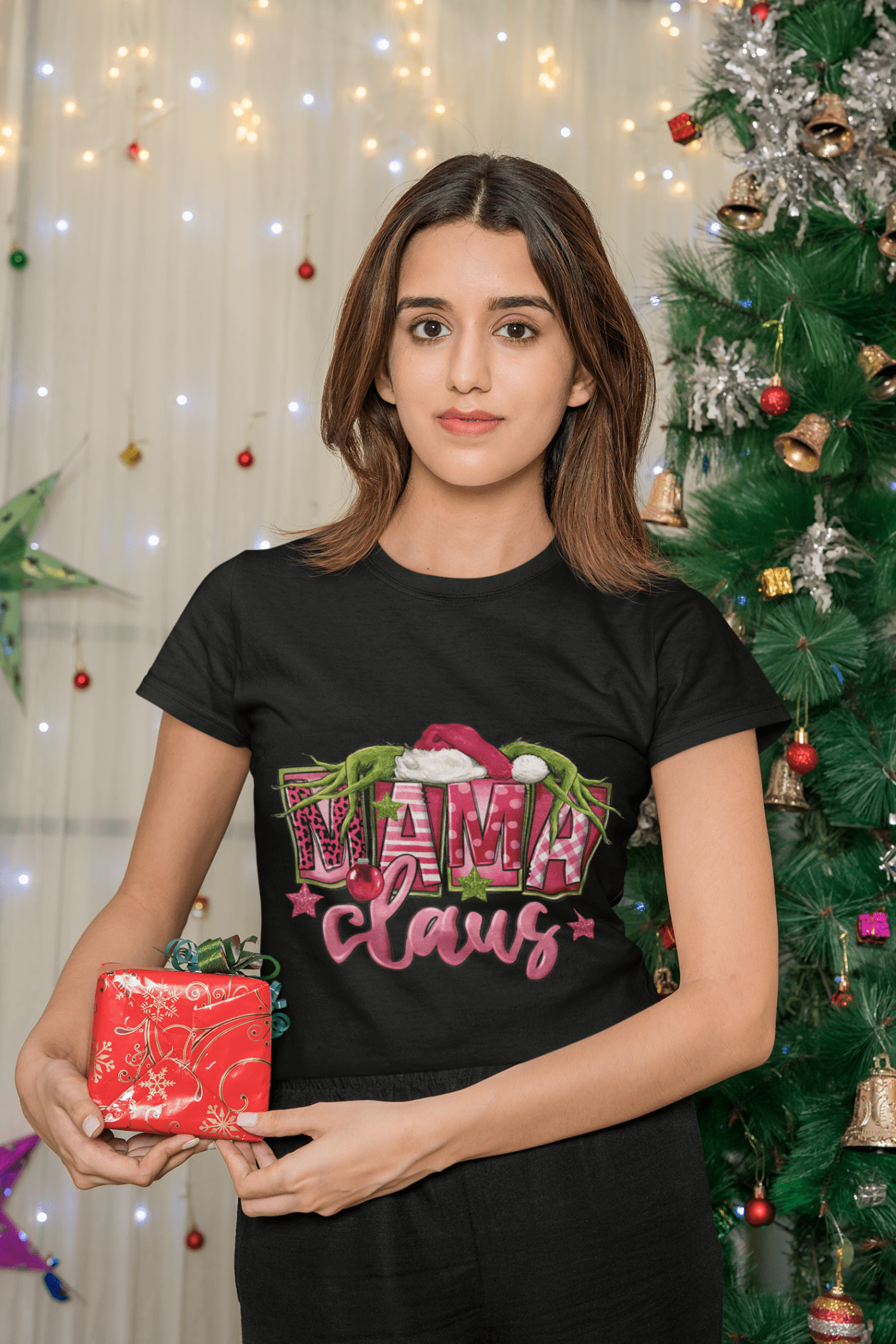 Mama Claus DTF Transfer – Festive Christmas Print for Moms | Ready-to-Press Holiday Shirt Design with Sassy Santa Vibes