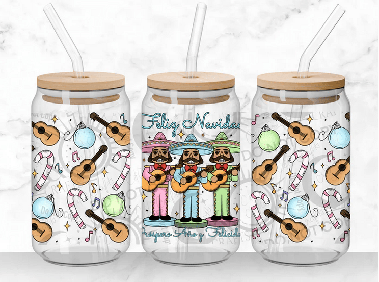 Mariachi Nutcrackers 16oz UV DTF Wrap – A Festive & Cultural Holiday Touch! - KT SUBLIMATION, DTF AND MORE LLC