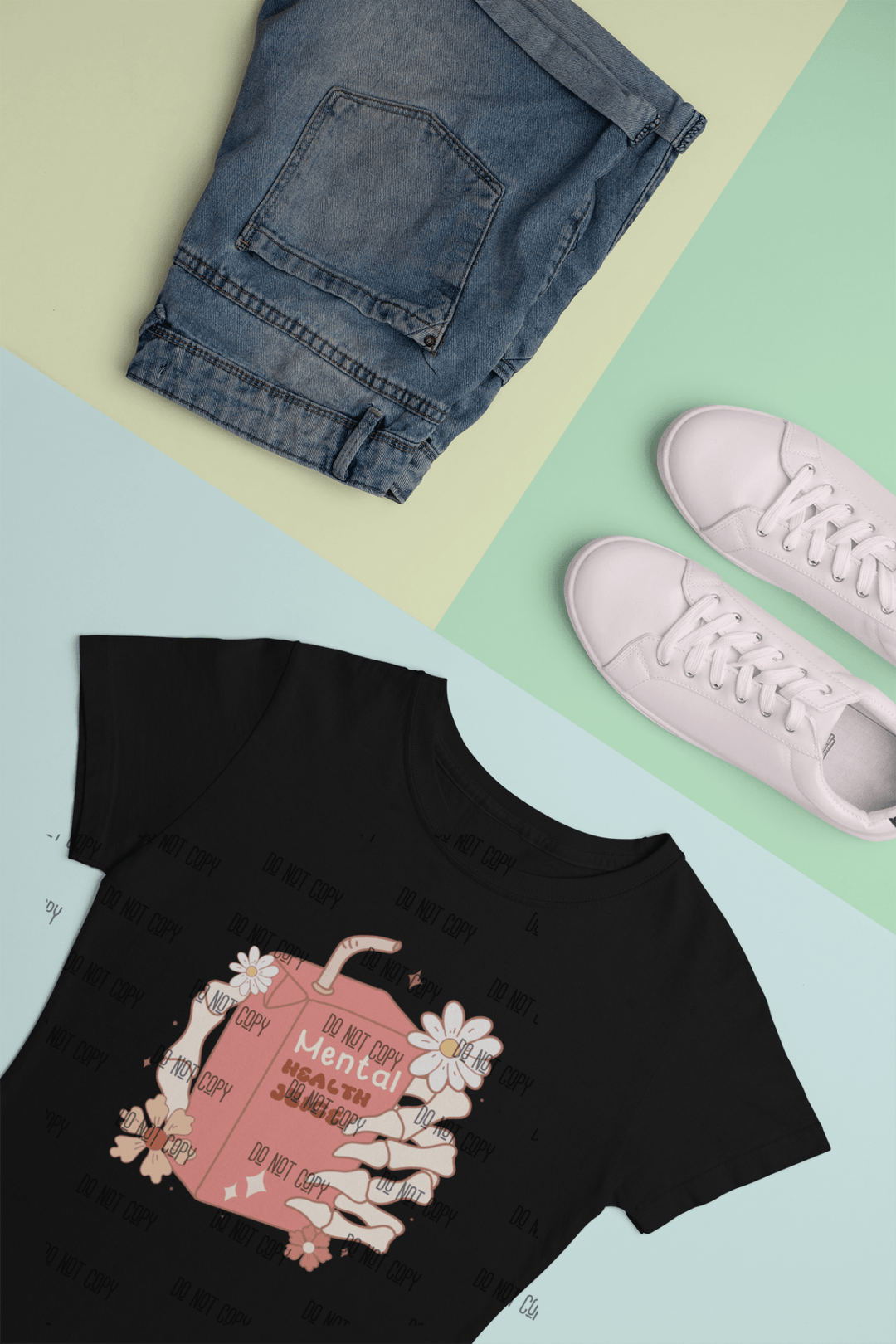 "Mental Health Juice" DTF Transfer – Self - Care & Stress Relief Design - KT SUBLIMATION, DTF AND MORE LLC