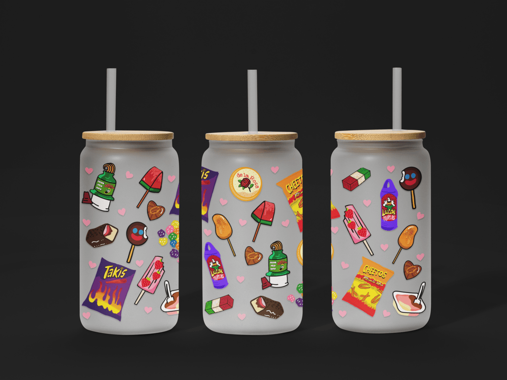 Mexican Candy Snack UV DTF Wrap – 16oz Libbey Glass Can Transfer - KT SUBLIMATION, DTF AND MORE LLC