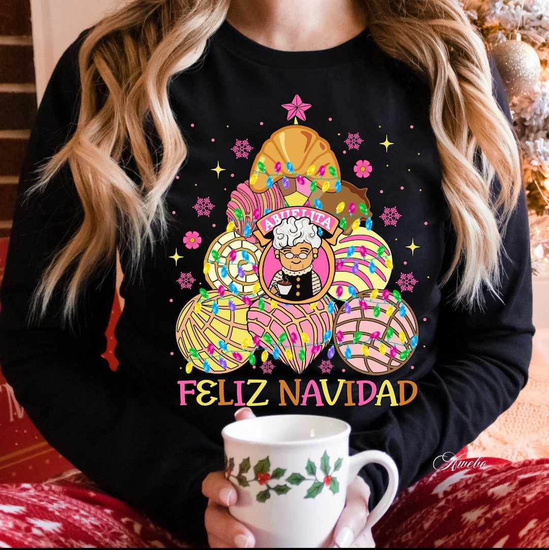 Mexican Christmas, Concha Chirstmas Tree, Cafecito y Pan Dulce, Christmas Latina DTF, Pan Dulce, Feliz Navidad, Latina Chirstmas - KT SUBLIMATION, DTF AND MORE LLC