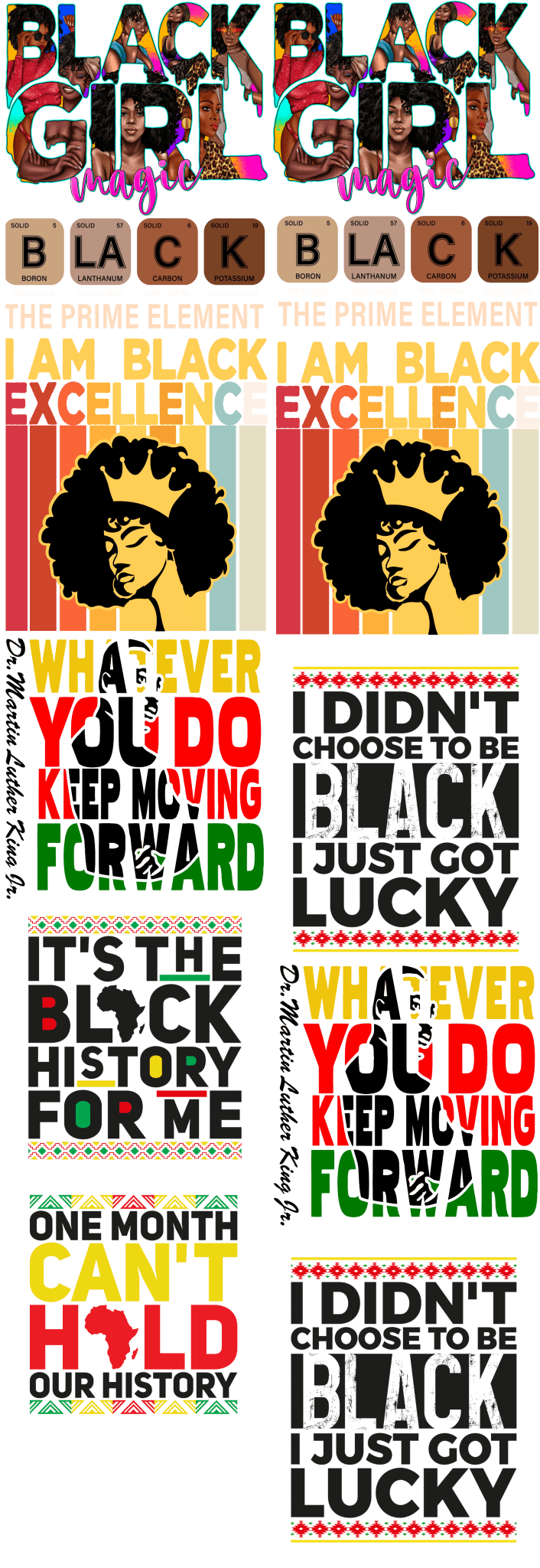 MLK Pre - Made Gang Sheet DTF | Ready - to - Press | Celebrate Martin Luther King Jr. - KT SUBLIMATION, DTF AND MORE LLC