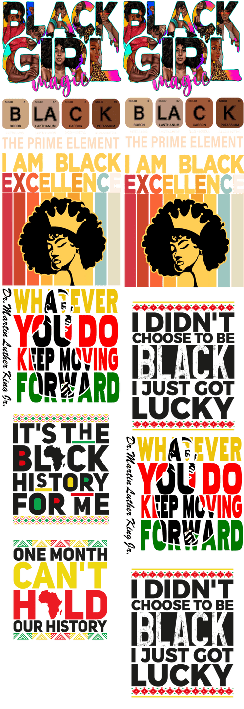 MLK Pre - Made Gang Sheet DTF | Ready - to - Press | Celebrate Martin Luther King Jr. - KT SUBLIMATION, DTF AND MORE LLC