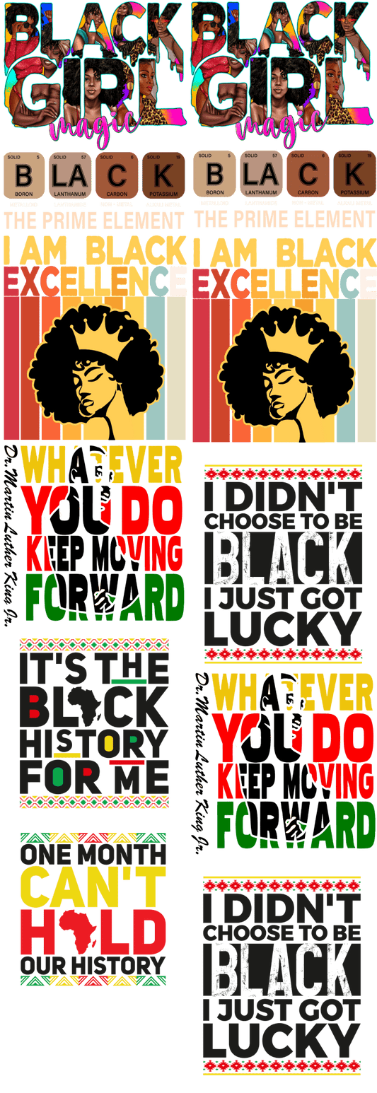 MLK Pre - Made Gang Sheet DTF | Ready - to - Press | Celebrate Martin Luther King Jr. - KT SUBLIMATION, DTF AND MORE LLC