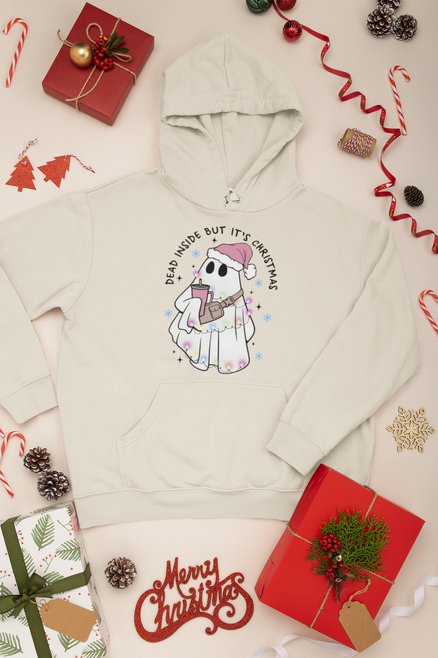 Dead inside but it's Chritmas Ghost DTF