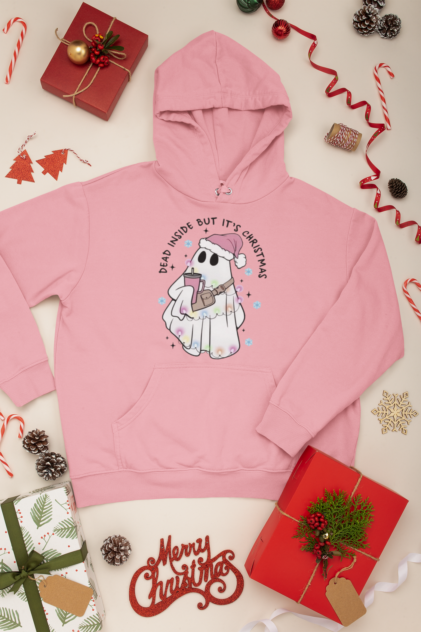 Dead inside but it's Chritmas Ghost DTF