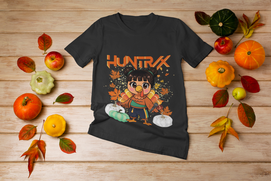 Huntrix K-Pop Thanksgiving DTF Transfer – Cute K-Idol Holiday Print | Ready-to-Press Turkey Day Shirt Design
