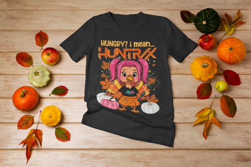 Huntrix K-Pop Thanksgiving DTF Transfer – Cute K-Idol Holiday Print | Ready-to-Press Turkey Day Shirt Design