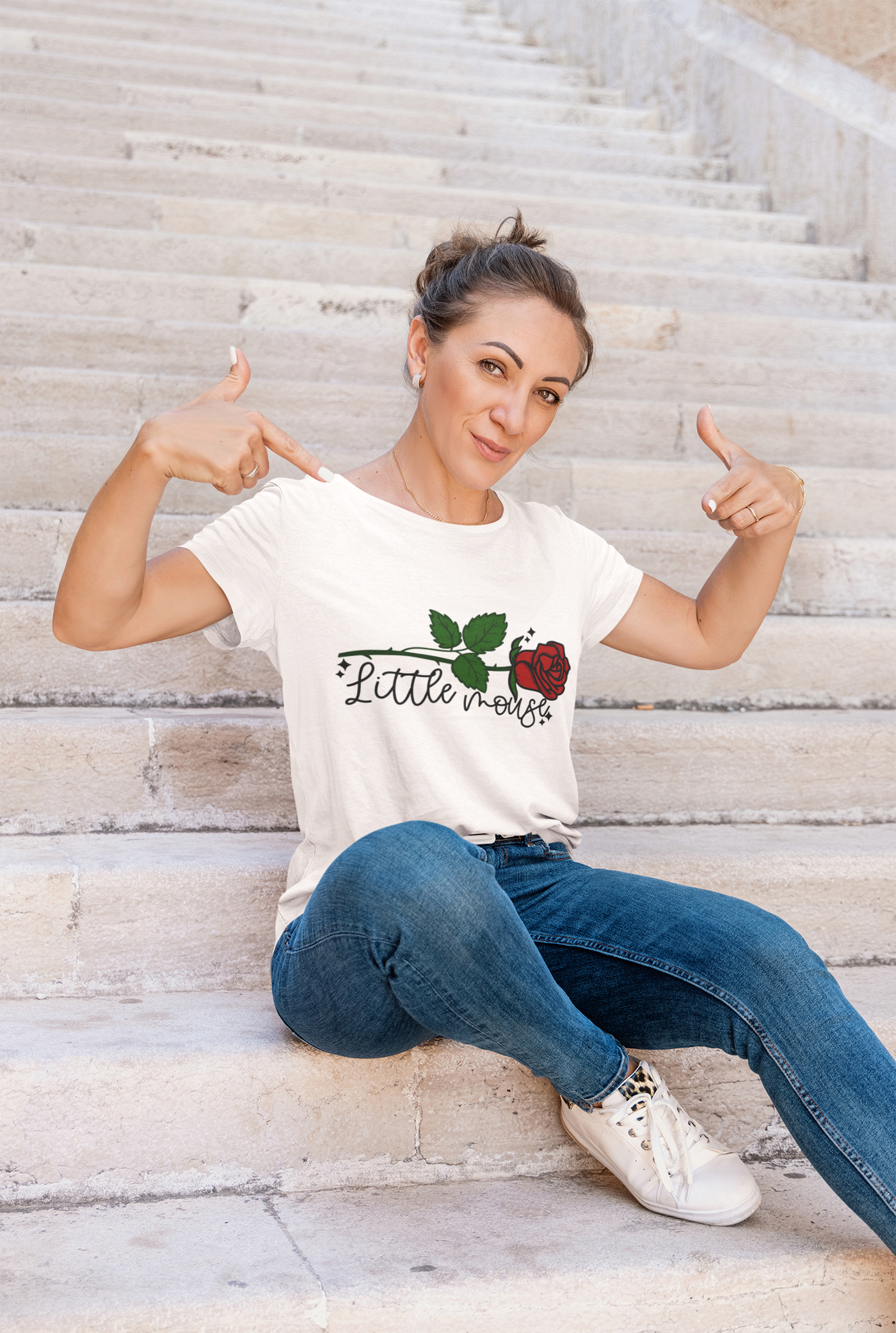 Little Mouse Dark Romance DTF Transfer – Cute Yet Edgy Print for Custom Apparel