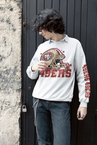 49ERS Front and Sleevve  Faux Embroidery Football  DTF