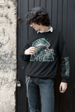 Eagles Front and Sleevve  Faux Embroidery Football  DTF