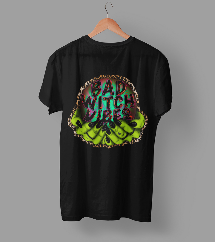 Bad Witch Vibes DTF Transfer – Spooky Cute Halloween Design, Ready to Press