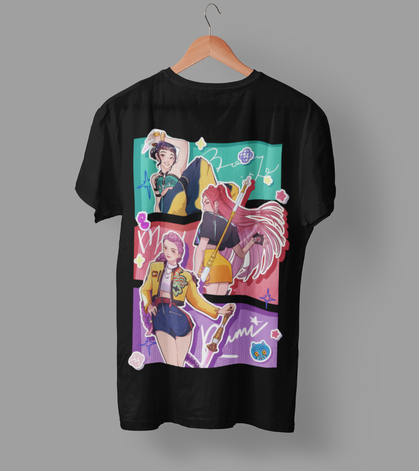 K-Pop Demon Hunter DTF Transfer | Ready-to-Press Anime-Inspired Design