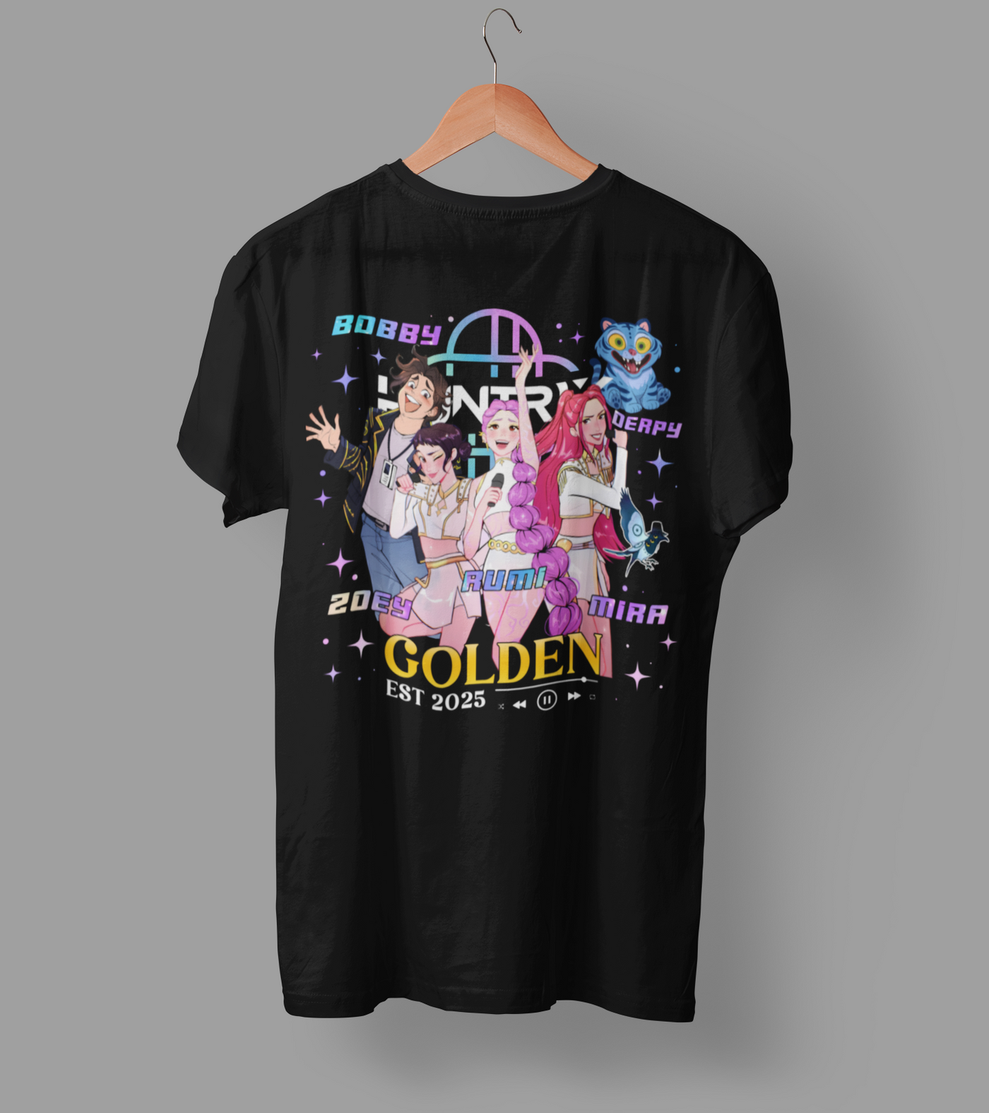 K-Pop Demon Hunter DTF Transfer | Ready-to-Press Anime-Inspired Design