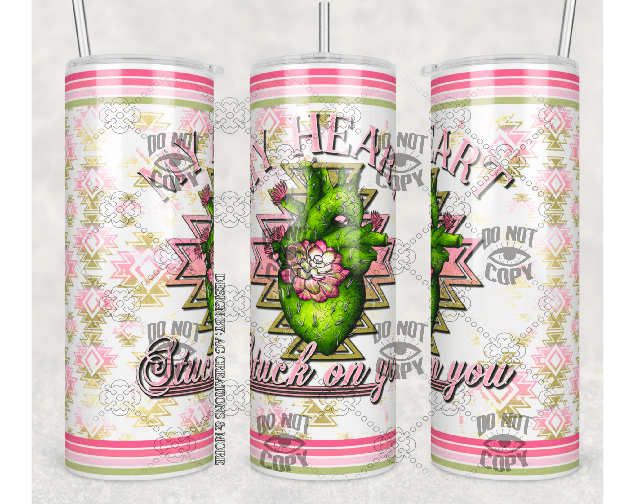 My heart stuck on you Tumbler Sublimation Print - KT SUBLIMATION, DTF AND MORE LLC
