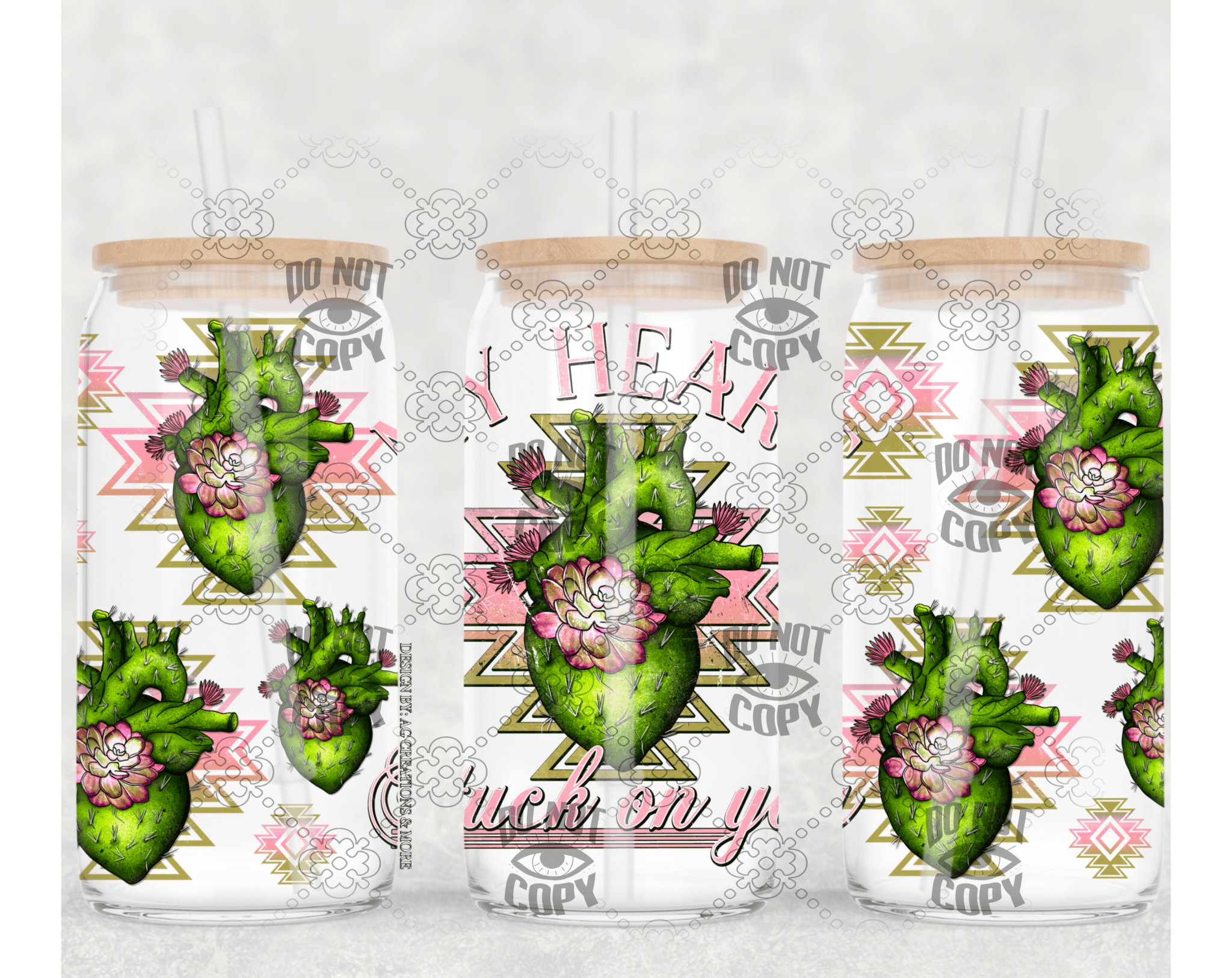 My Heart Stuck on You – Valentine 16oz UV DTF Wrap 💘✨ - KT SUBLIMATION, DTF AND MORE LLC