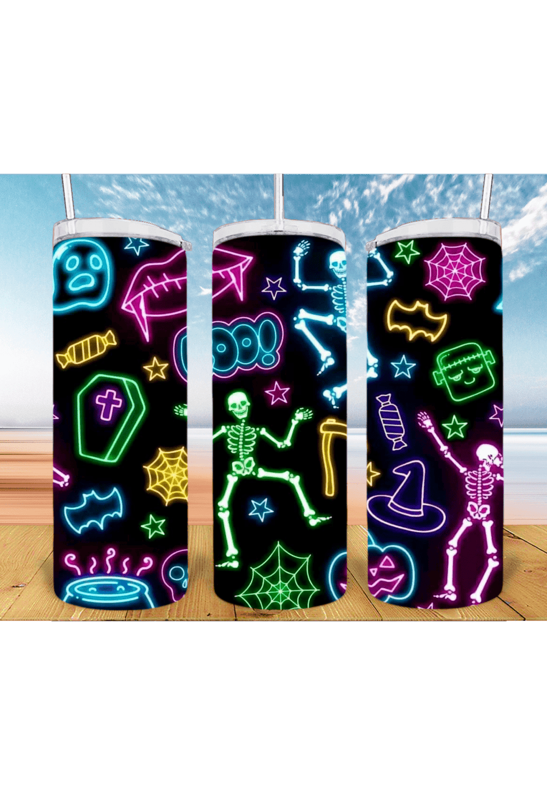 Neon Halloween 20oz Tumbler Sublimation Print - KT SUBLIMATION, DTF AND MORE LLC