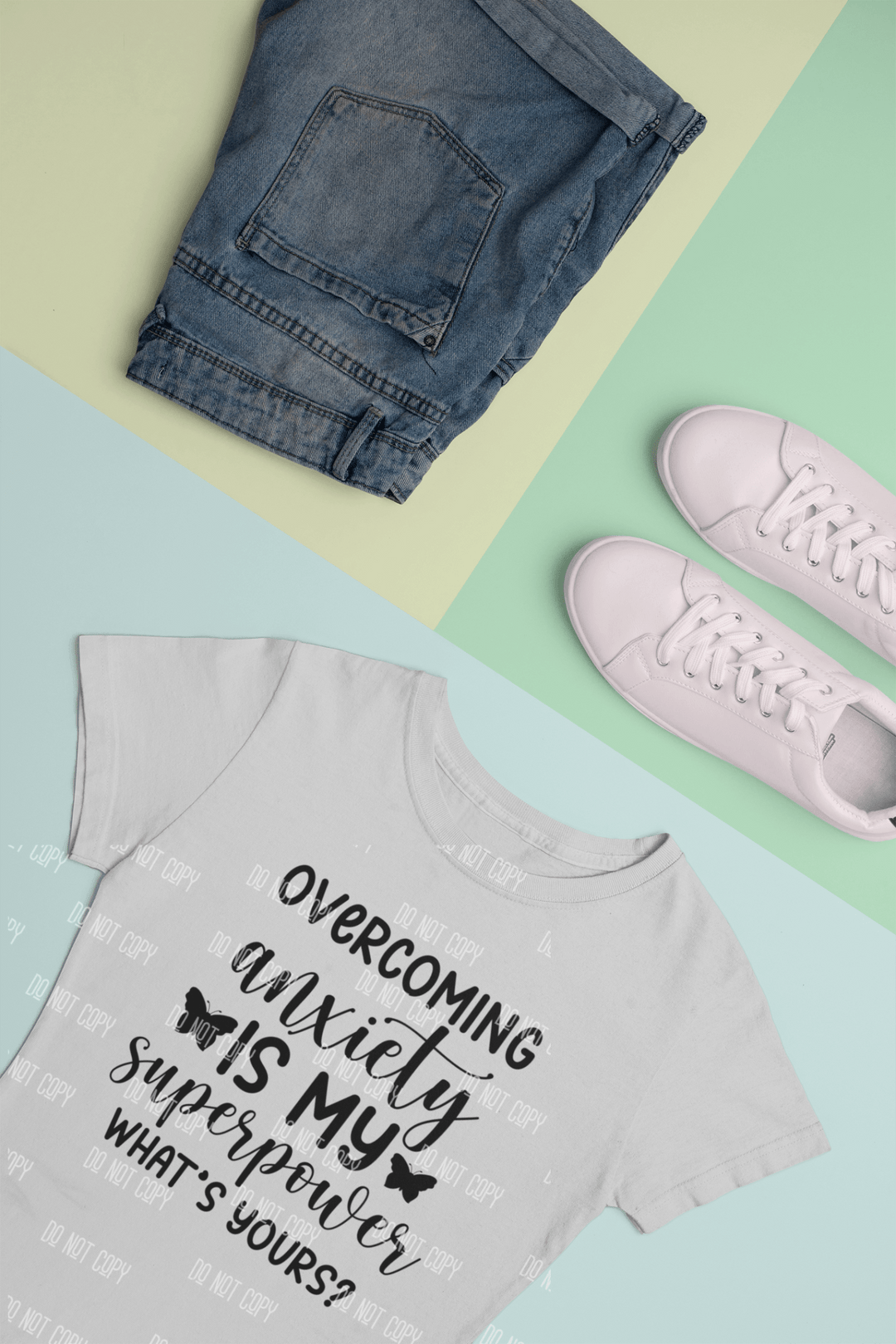 "Overcoming Anxiety is My Superpower" DTF Transfer – Empowerment & Mental Health Design - KT SUBLIMATION, DTF AND MORE LLC