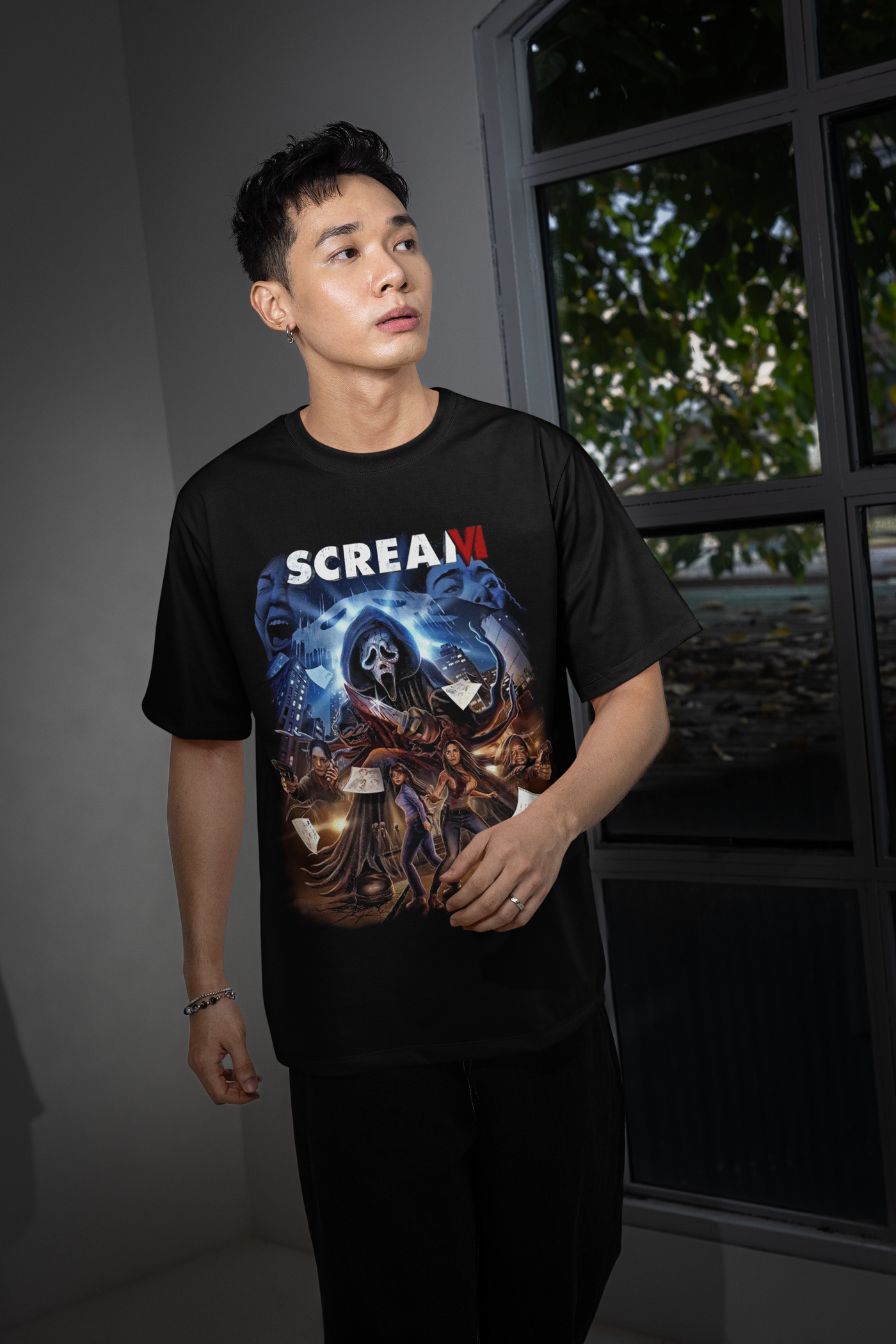 Halloween Transfer – Scary Movie Inspired Ready-to-Press Design for Shirts & Apparel
