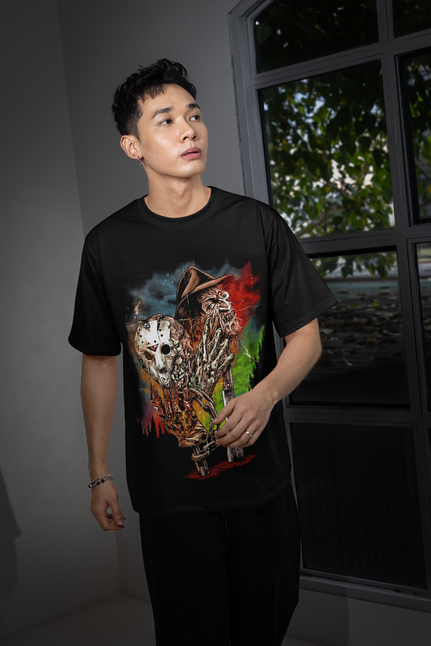 Halloween Transfer – Scary Movie Inspired Ready-to-Press Design for Shirts & Apparel