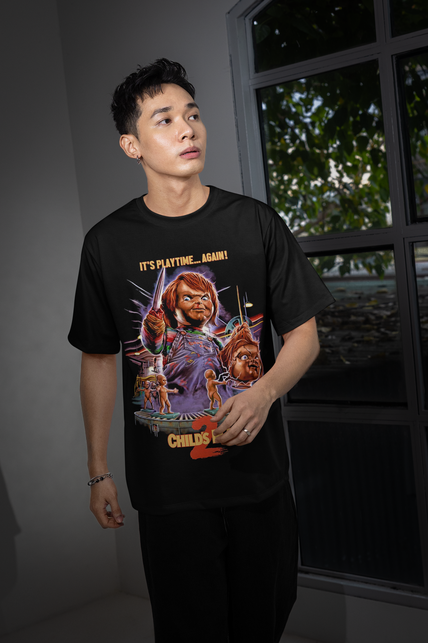 Halloween Transfer – Scary Movie Inspired Ready-to-Press Design for Shirts & Apparel