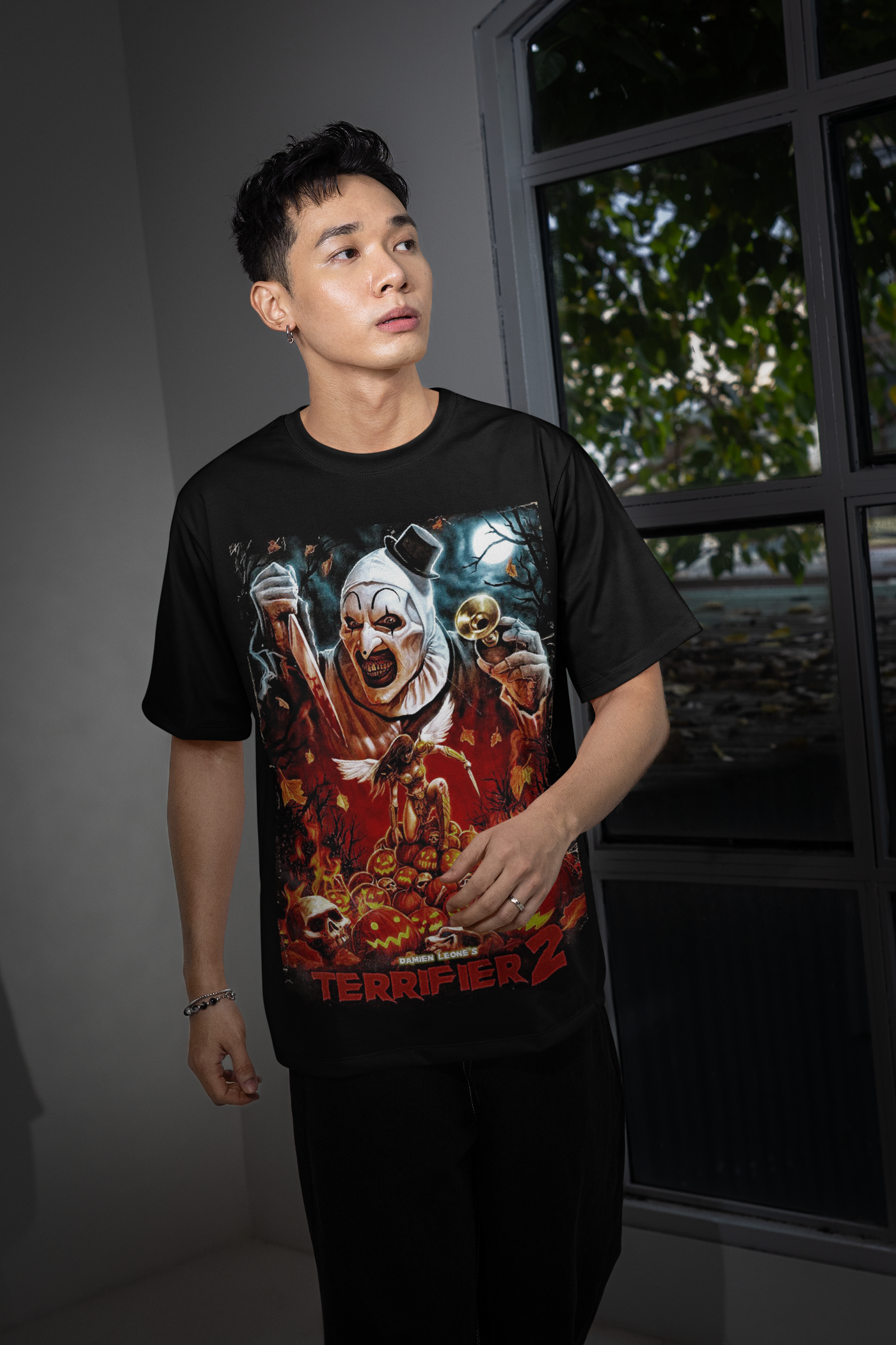 Halloween Transfer – Scary Movie Inspired Ready-to-Press Design for Shirts & Apparel